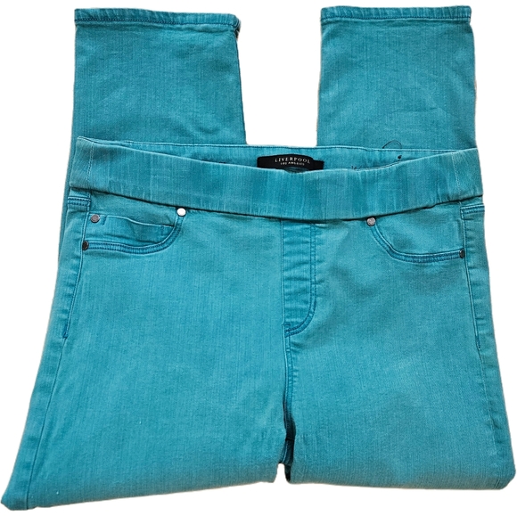 LIVERPOOL Los Angeles The Capri Color Fanfare Blue Size-14/32 - Picture 1 of 5